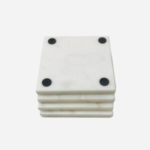 white marble coasters with holder